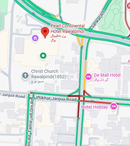 Pearl-Continental Hotel Rawalpindi location map