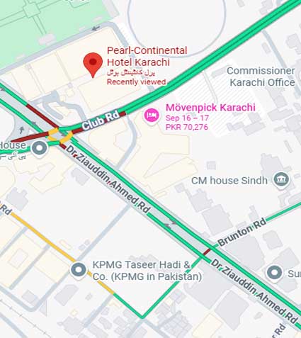 Pearl-Continental Hotel Karachi location map